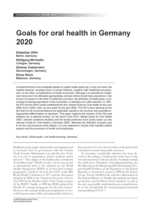 Goals for oral health in Germany 2020