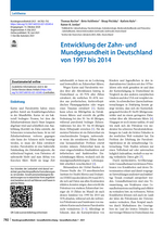 Entwicklung der Zahn- und Mundgesundheit in Deutschland von 1997 bis 2014