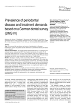 Prevalence of periodontal disease and treatment demands based on a German dental survey (DMS IV)